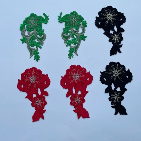 Iron On Embroidery Patches Flower Multi Color Patches Lot of 6 - Picture 3 of 7